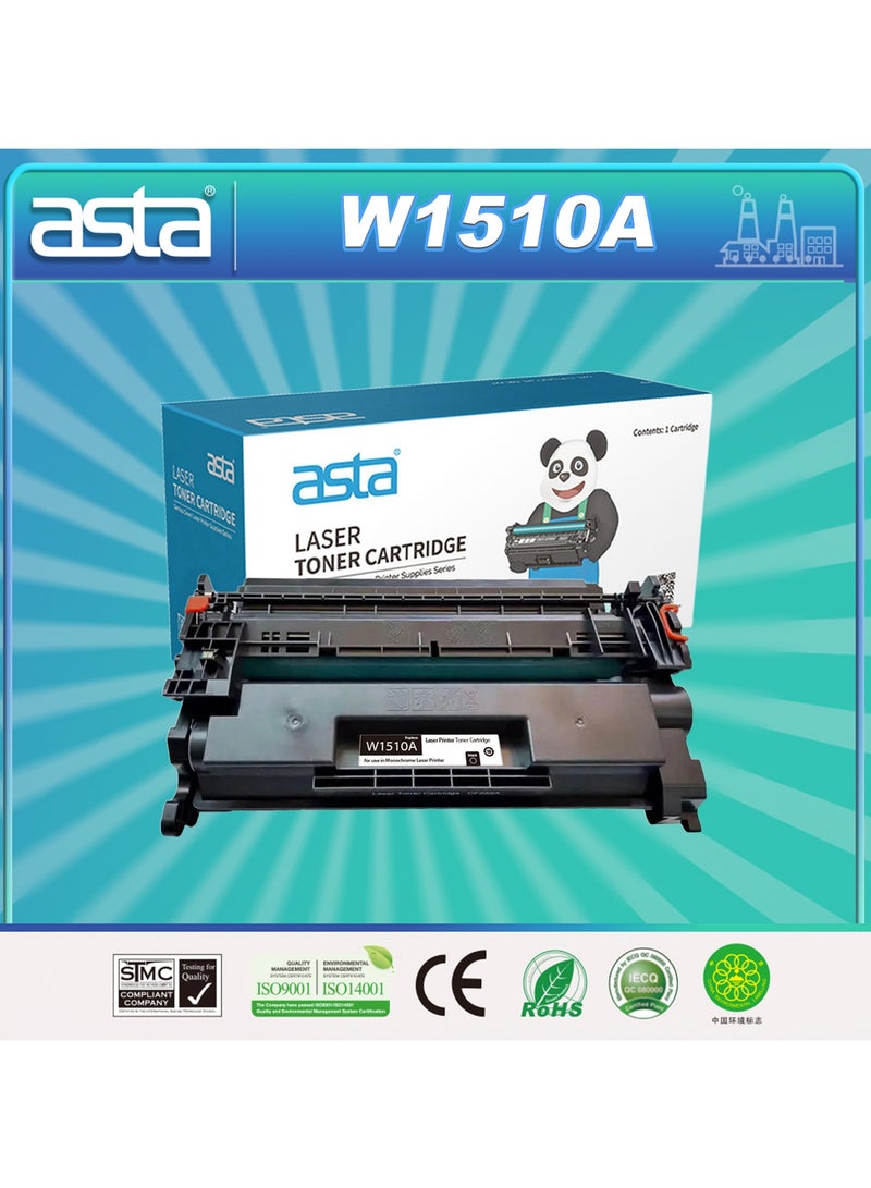 استا خرطوشة حبر ASTA 151A W1510A متوافقة مع طابعة LaserJet Pro 4003n 4003dn 4003dw 4003w MFP 4103dw 4103fdn 4103fdw 1510A W1510 1510 151 مع طباعة رقاقة باللون الأسود - Image 1